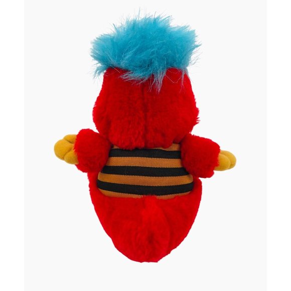 Cloud 9 Red Bird Blue Hair Soft Stuffed Animal Plush Toy Pet Striped Shirt - Picture 10 of 10
